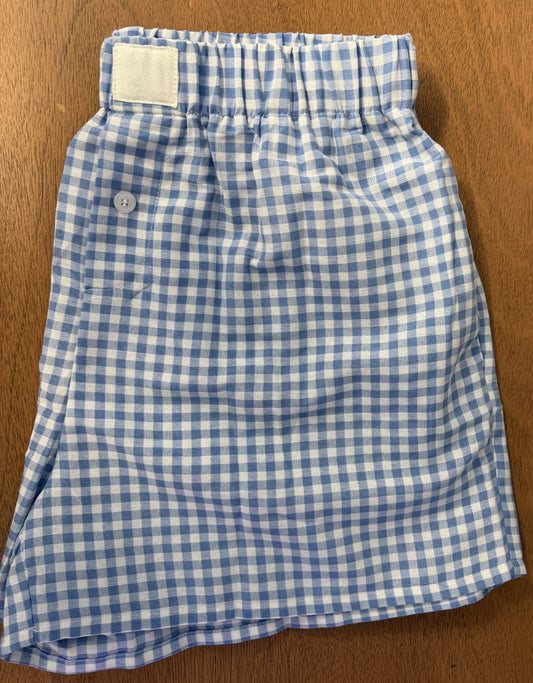 BLUE GINGHAM SHORTS