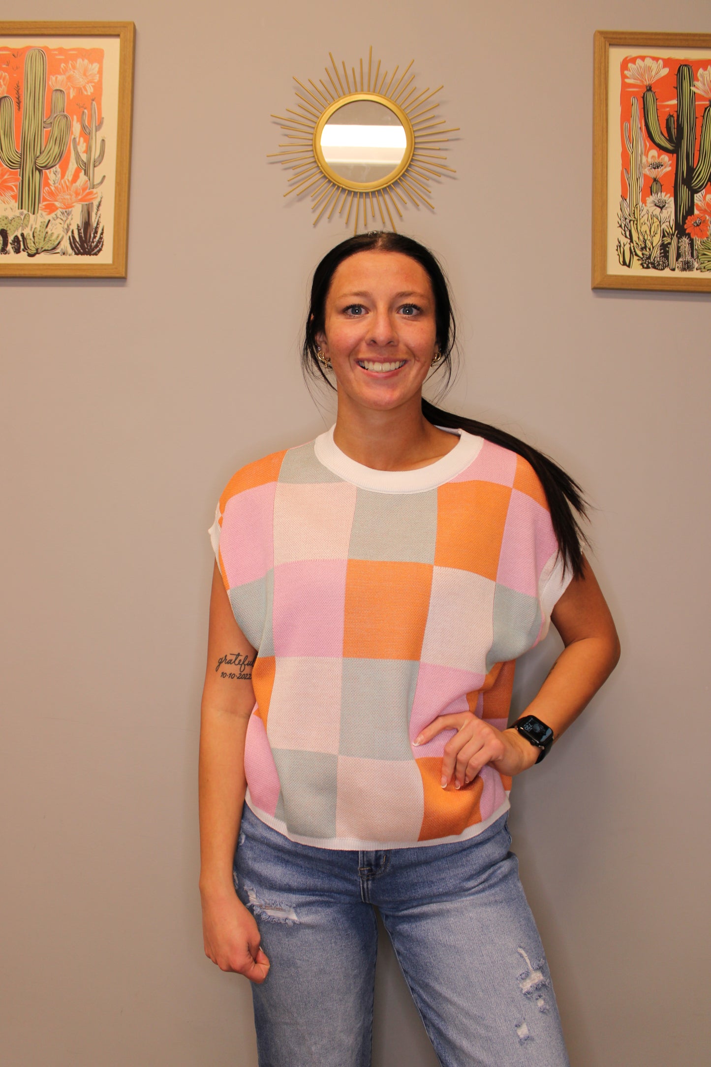 COLORBLOCK KNIT TOP