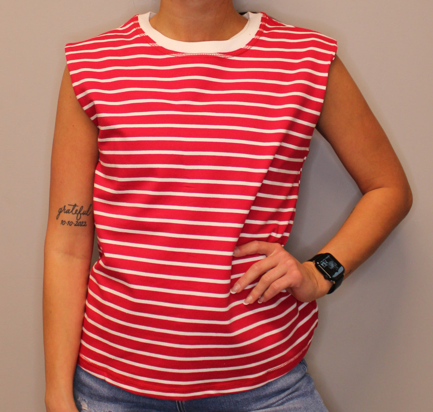 RED STRIPED TANK