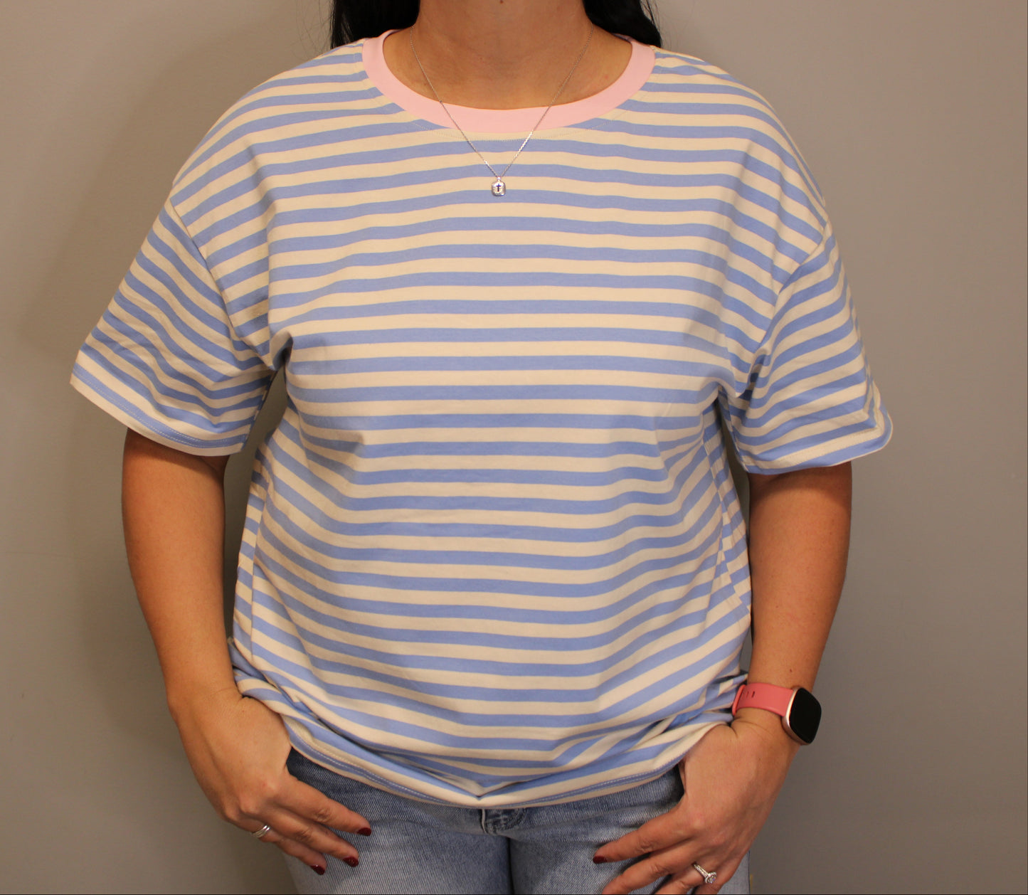 SKY BLUE STRIPE TEE
