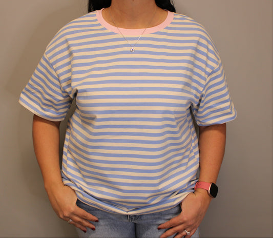 SKY BLUE STRIPE TEE