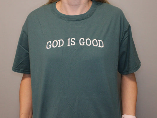 TEAL GOD IS GOOD TEE