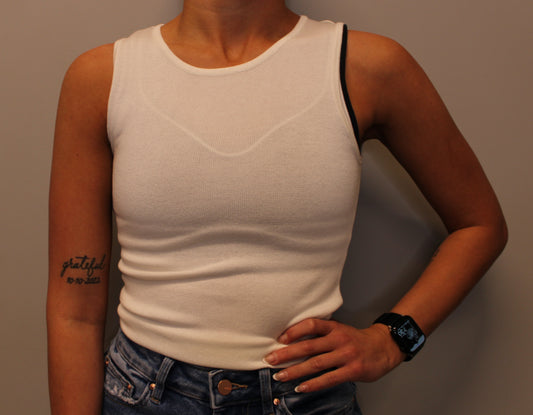 WHITE CROPPED TANK