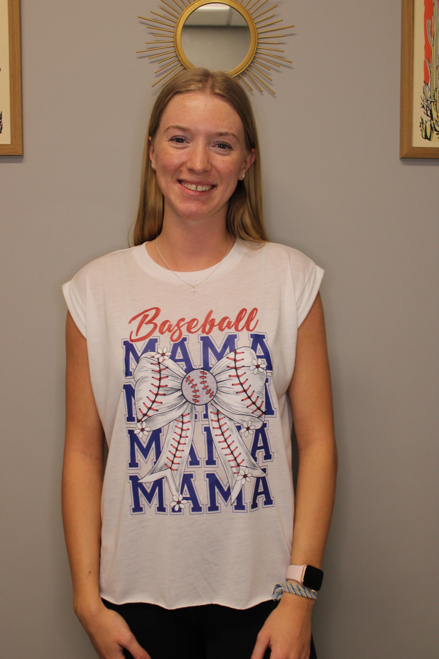 BASEBALL MAMA WHITE TANK