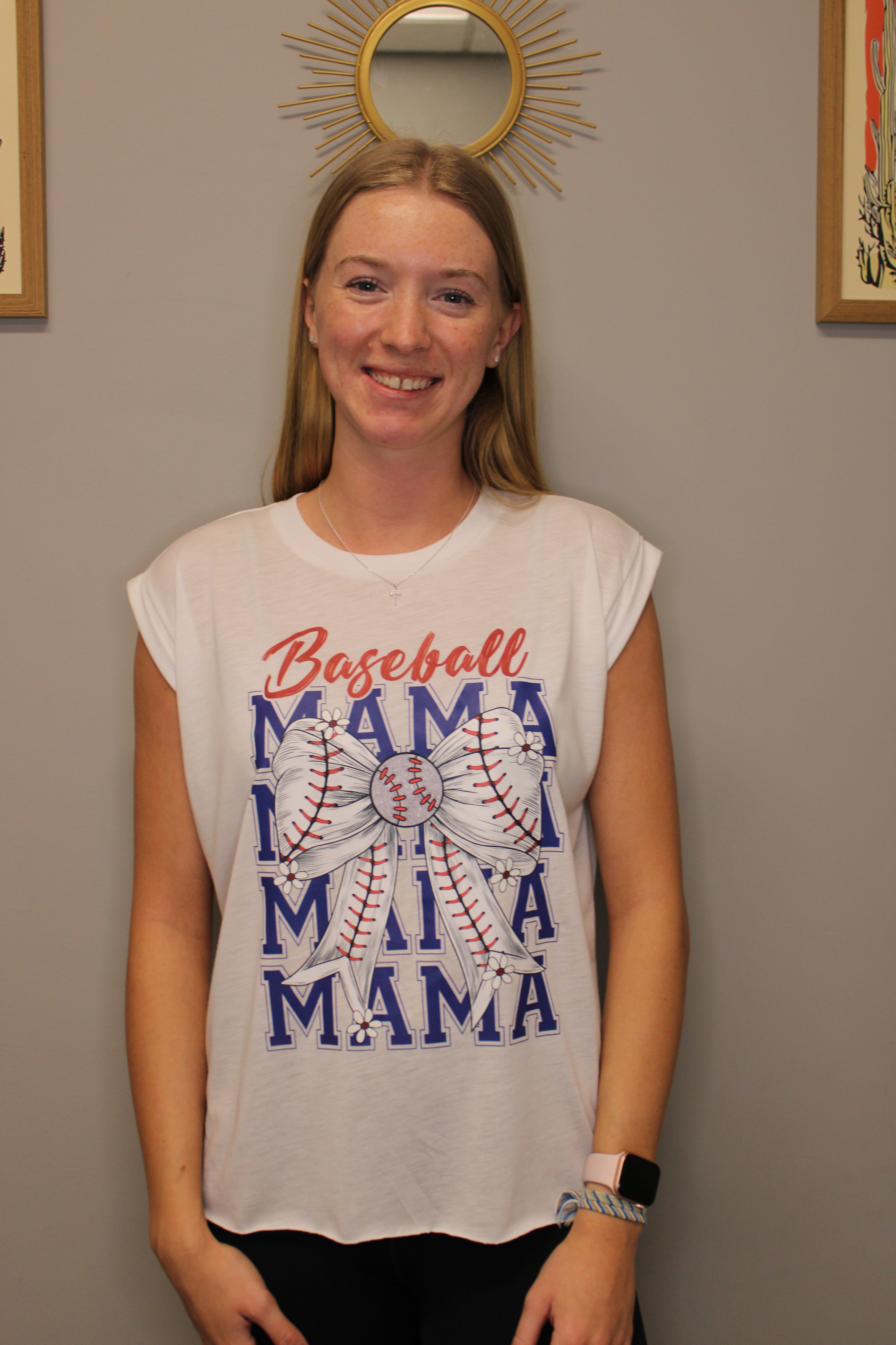 BASEBALL MAMA WHITE TANK