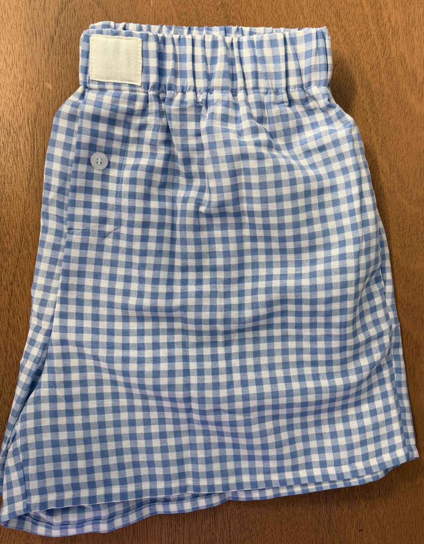 BLUE GINGHAM SHORTS