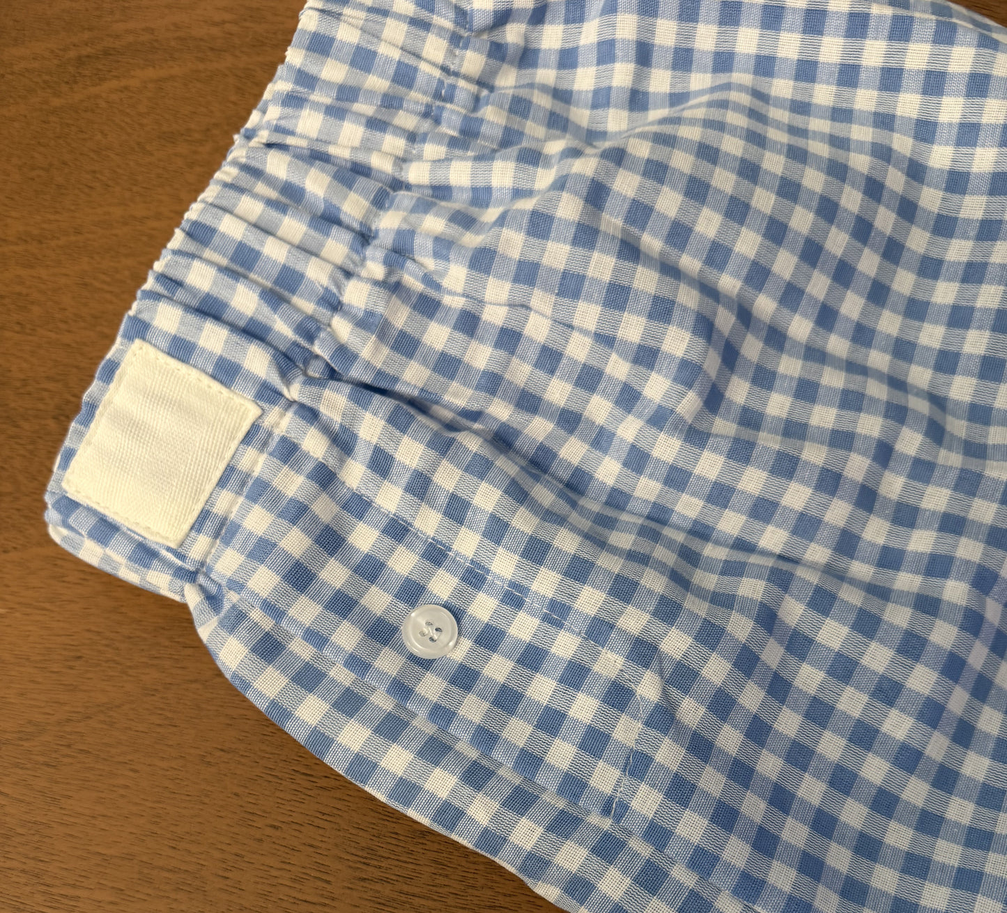 BLUE GINGHAM SHORTS