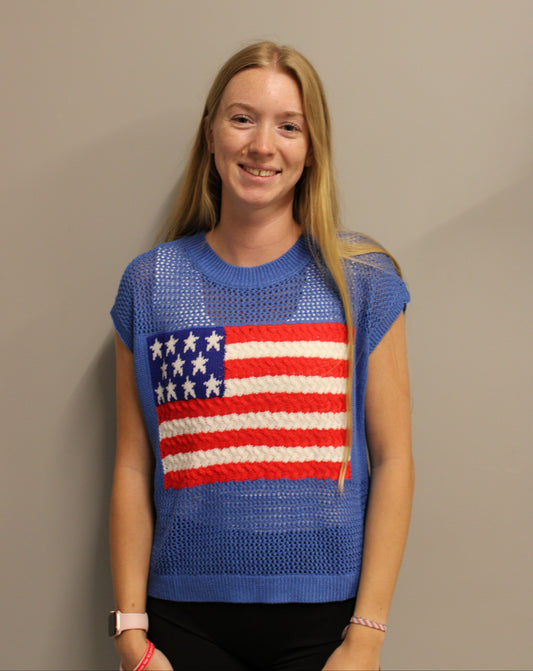 Blue USA Flag Top