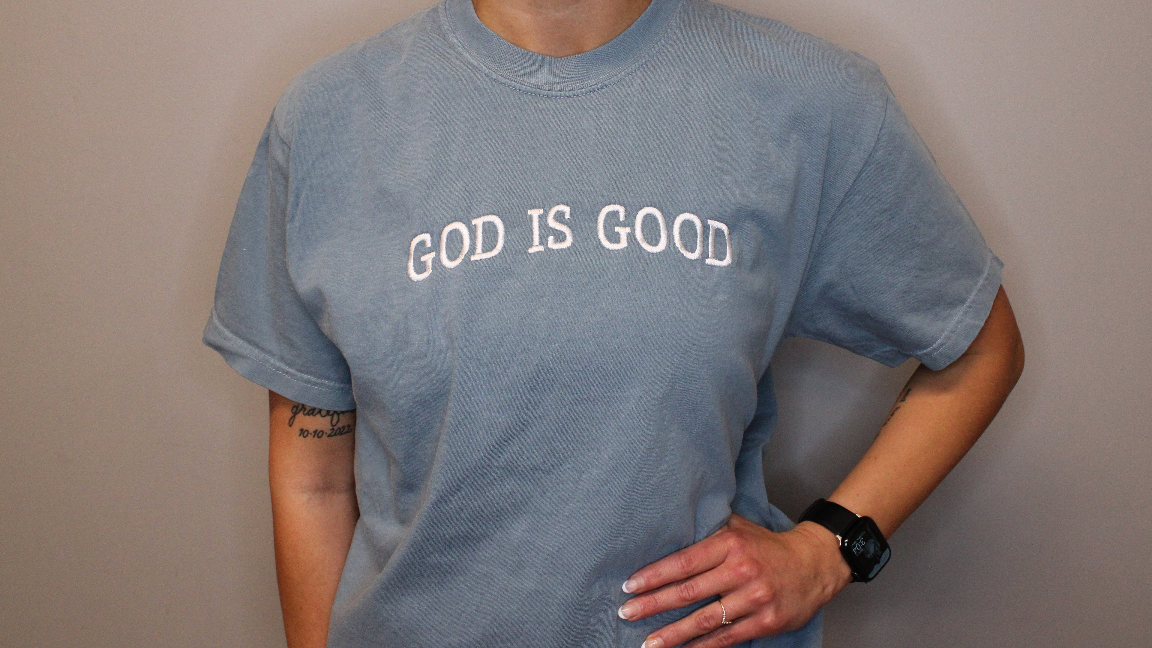 BLUE GOD IS GOOD TEE