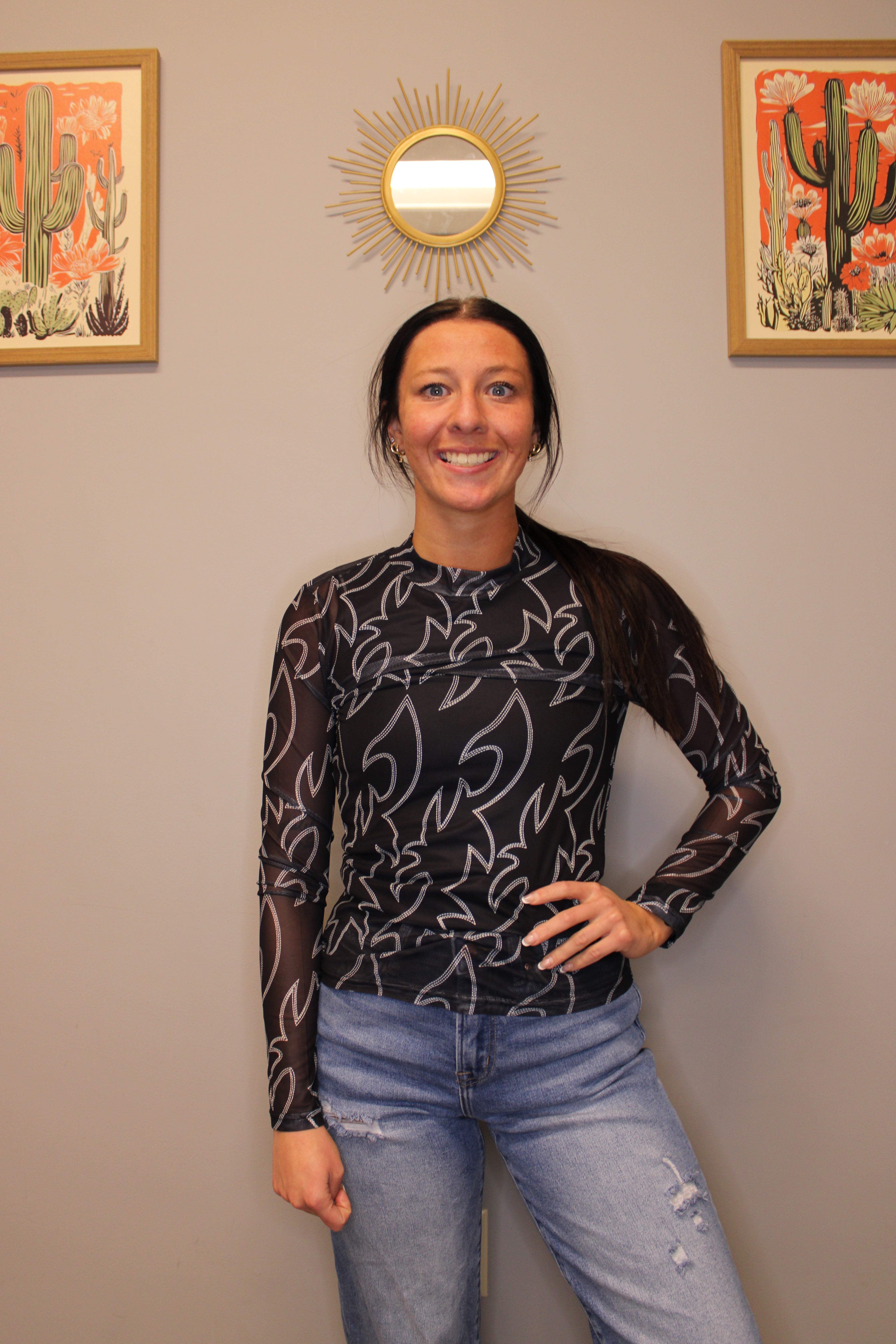 BOOT STITCH MESH TOP