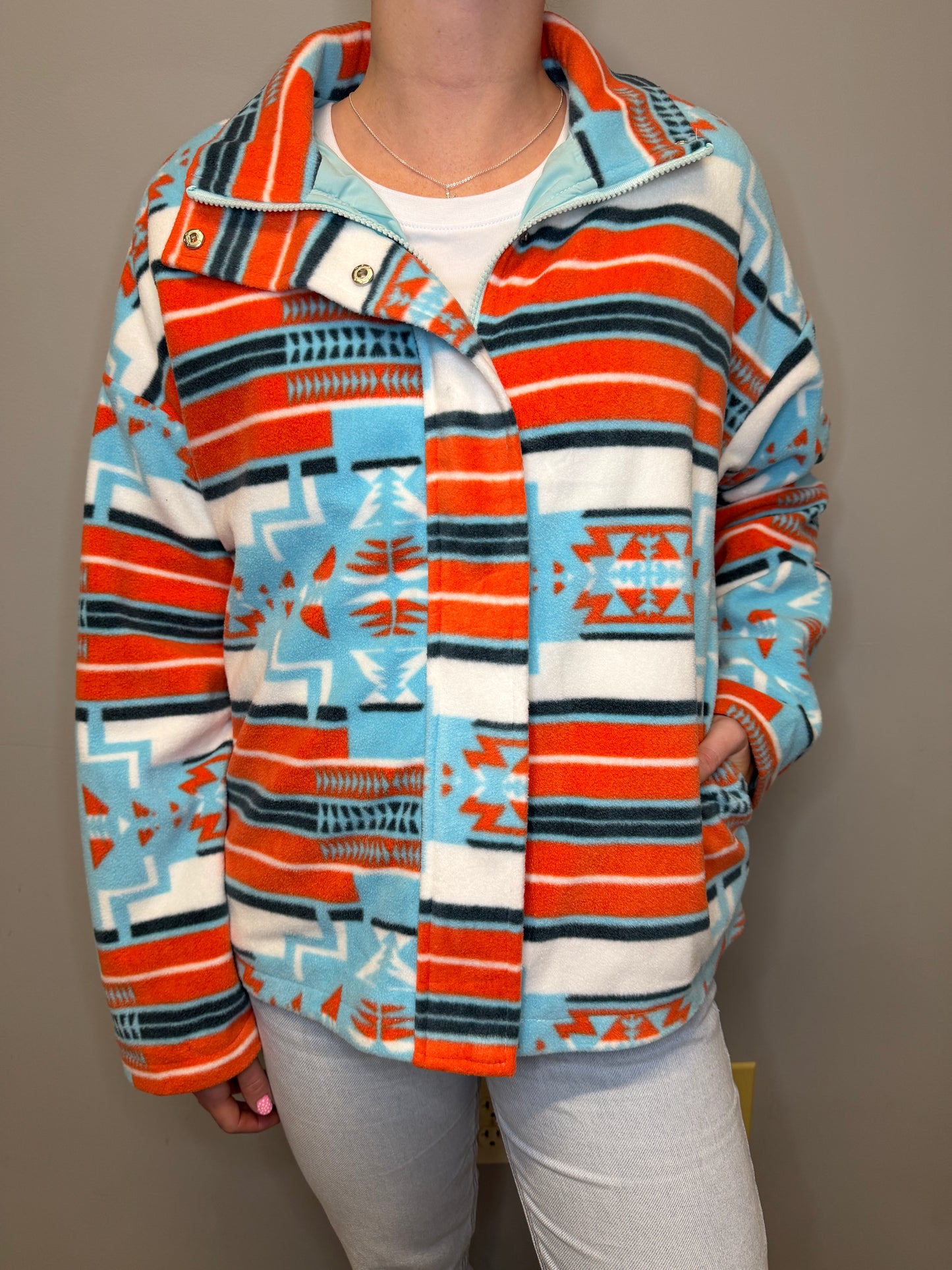 BLUE AZTEC FLEECE