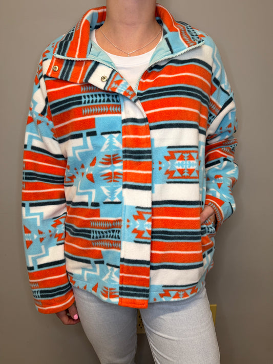 BLUE AZTEC FLEECE