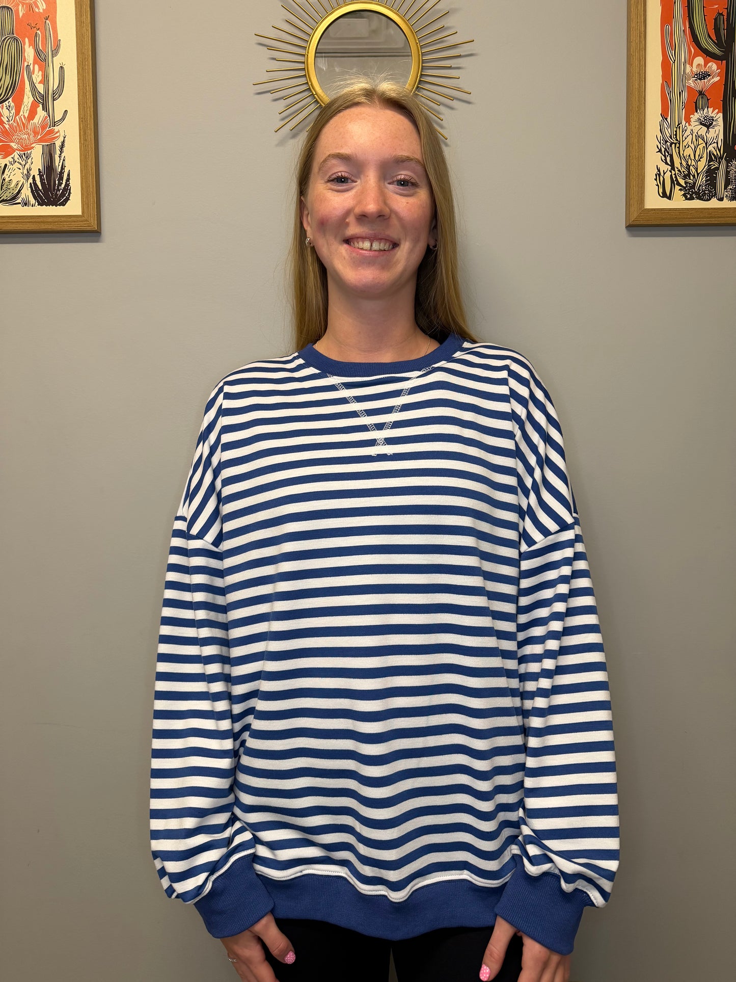 BLUE STRIPED PULLOVER
