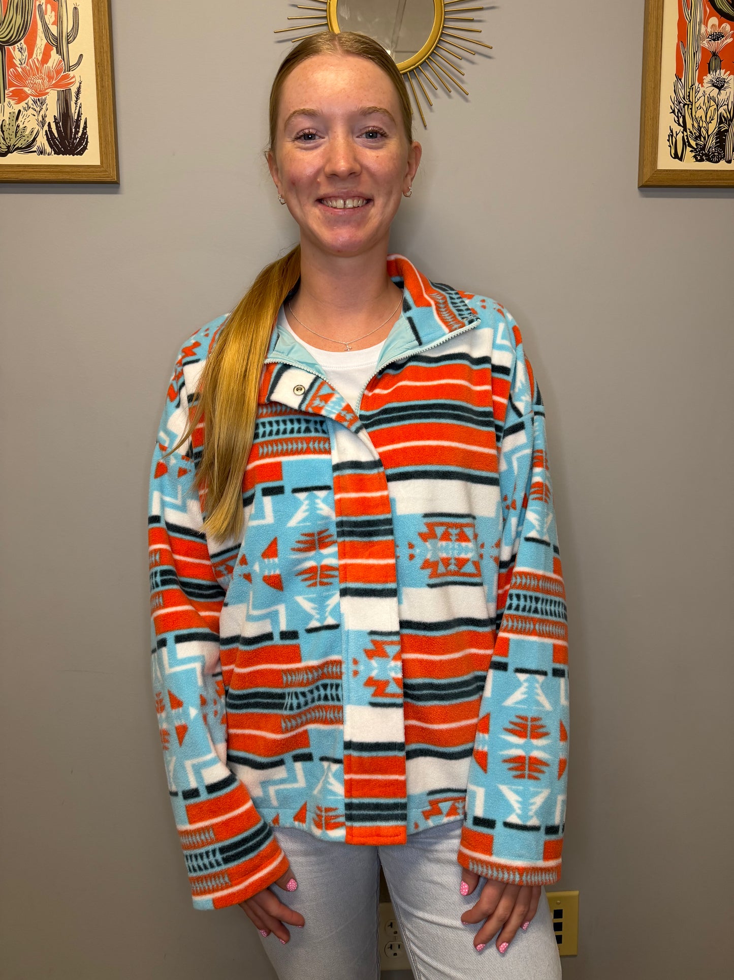 BLUE AZTEC FLEECE