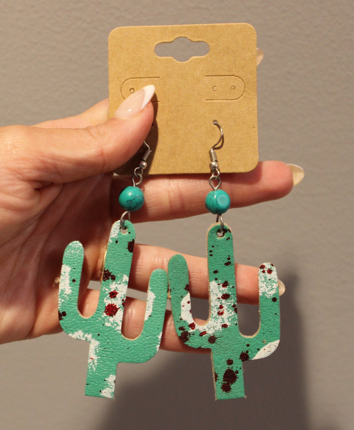 TURQUOISE CACTUS EARRINGS