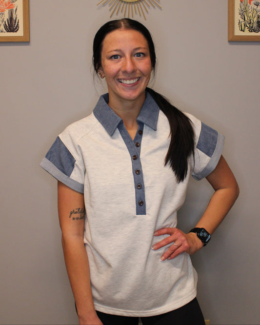 DENIM COLLAR SHIRT