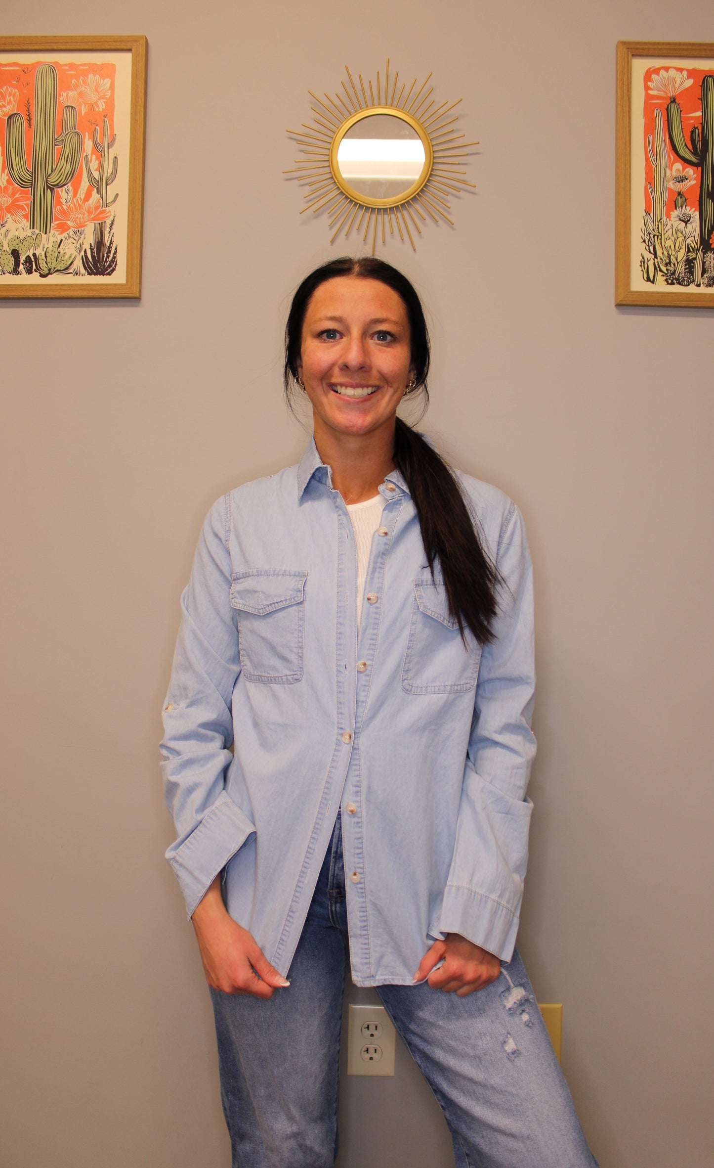 LIGHT BLUE DENIM TOP