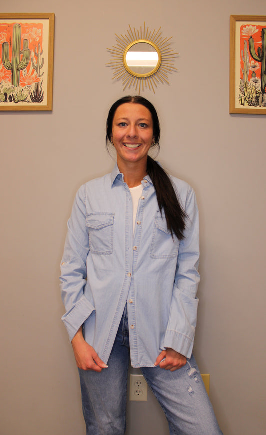 LIGHT BLUE DENIM TOP