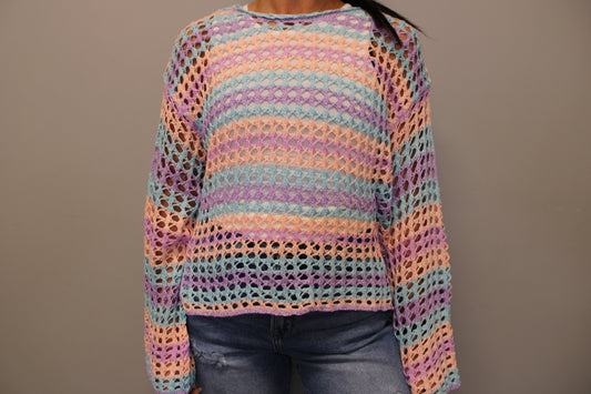 MULTI OPEN KNIT SWEATER