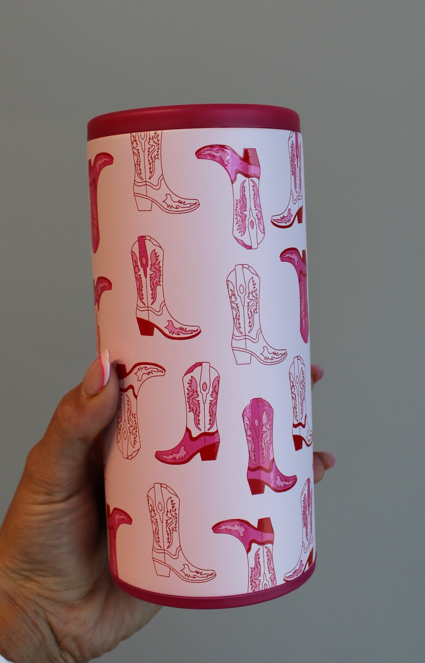 PINK BOOTS CAN COOLER