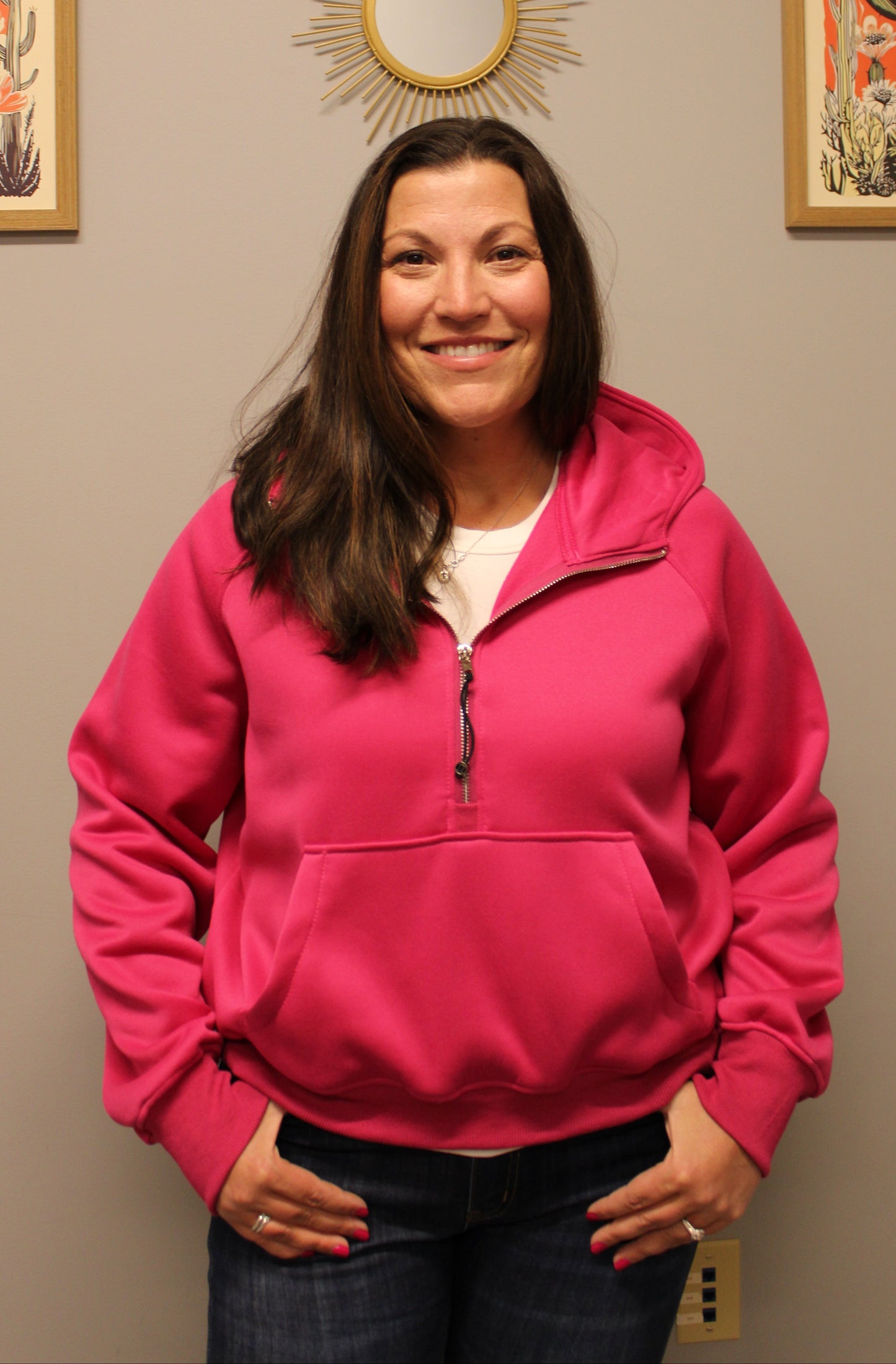 PINK FUNNEL ZIP-UP