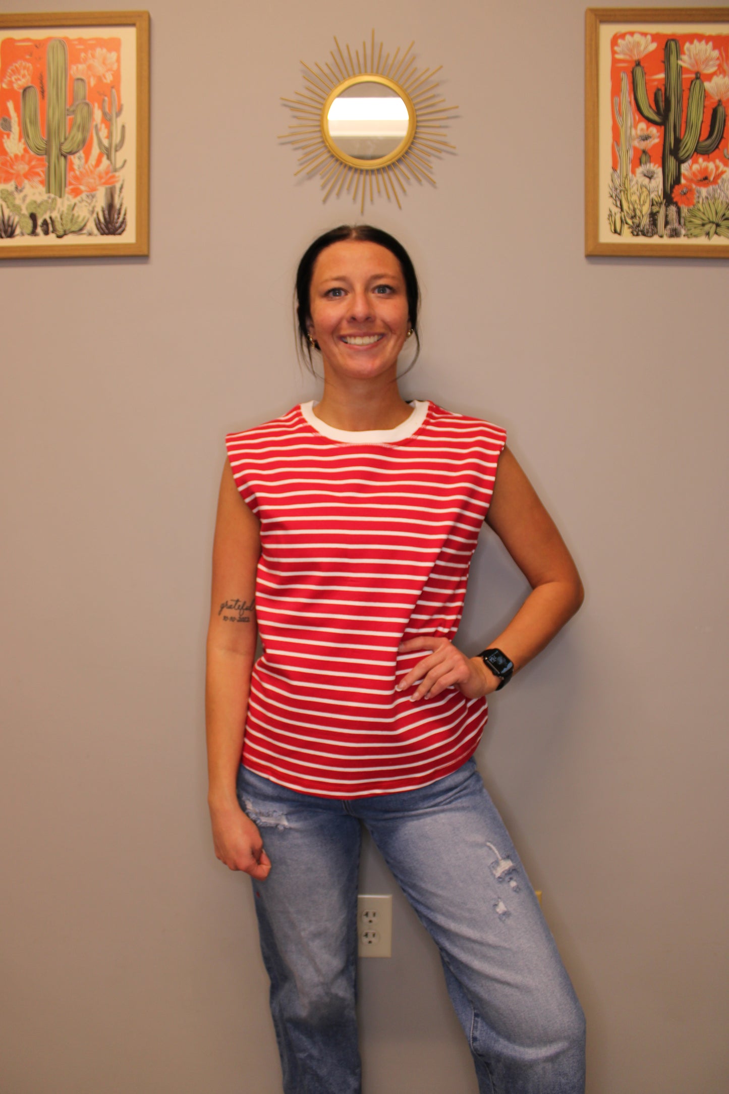 RED STRIPED TANK
