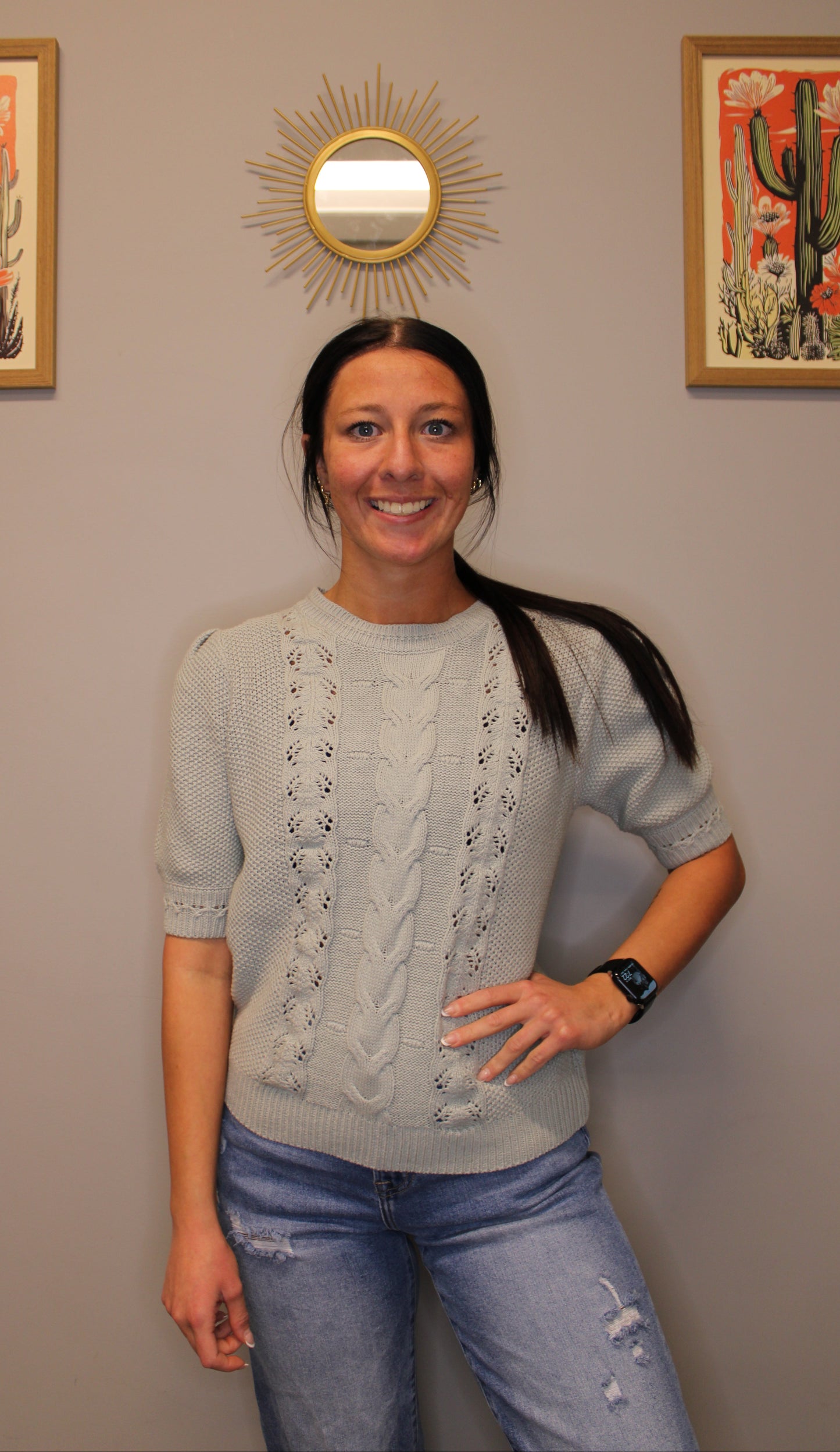 SEAFOAM KNIT SWEATER