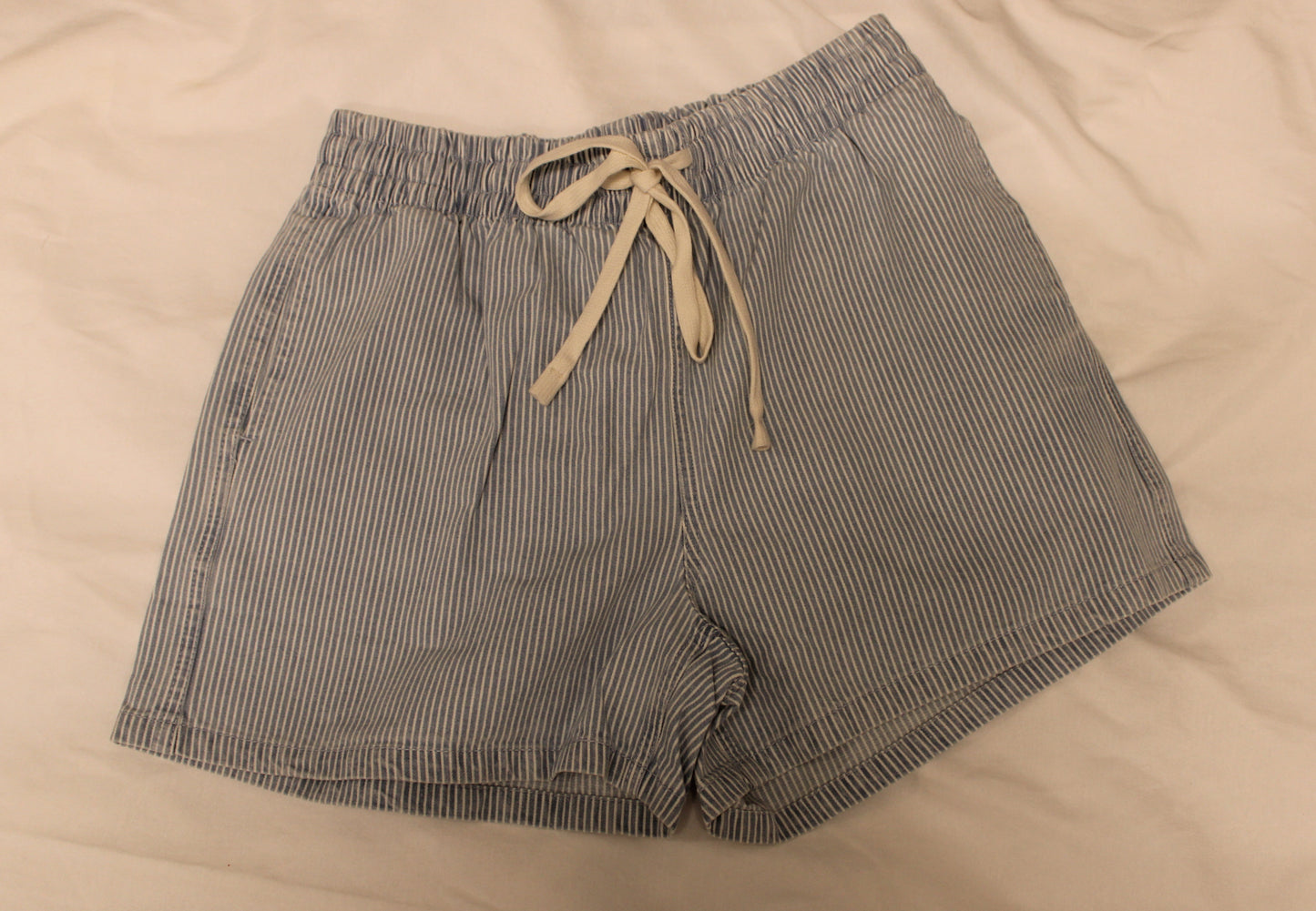 SKY BLUE STRIPED SHORTS