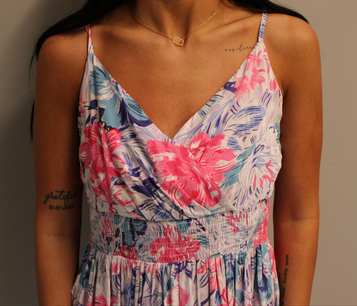 SKY BLUE FLORAL DRESS