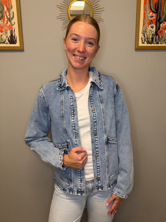 SCALLOP DENIM JACKET