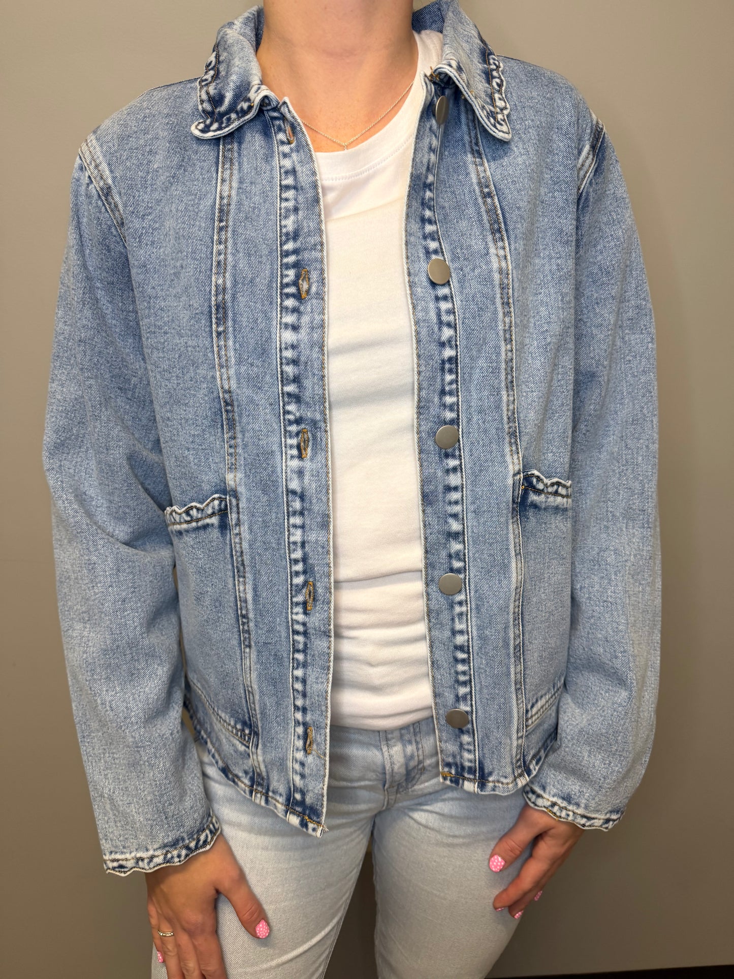 SCALLOP DENIM JACKET