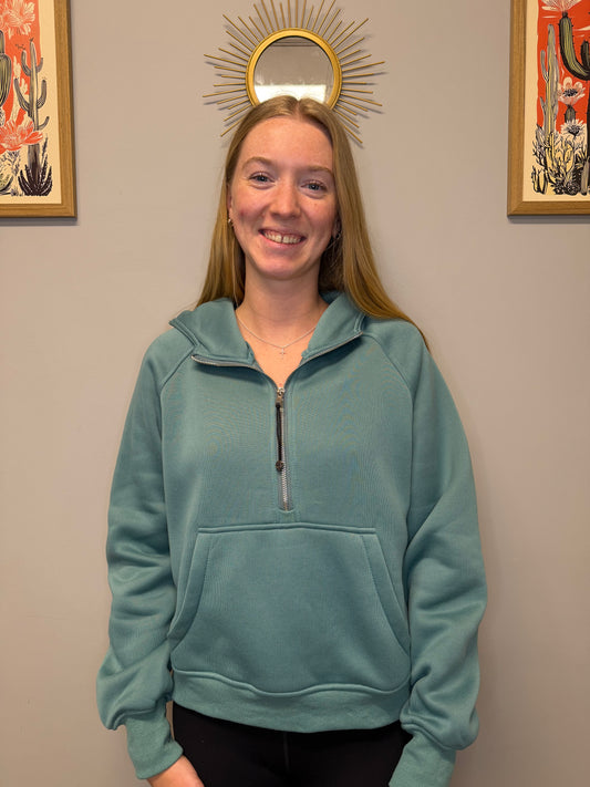 TEAL FUNNEL ZIP-UP