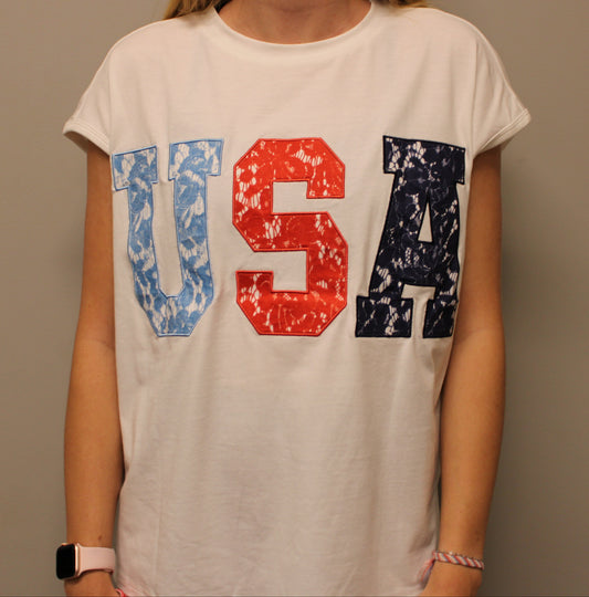 WHITE LACE USA TEE