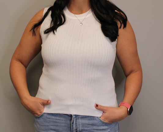 WHITE SILK TANK